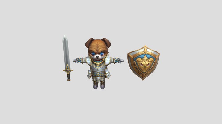Stylized Bulldog Character (Game Ready) 3D Model