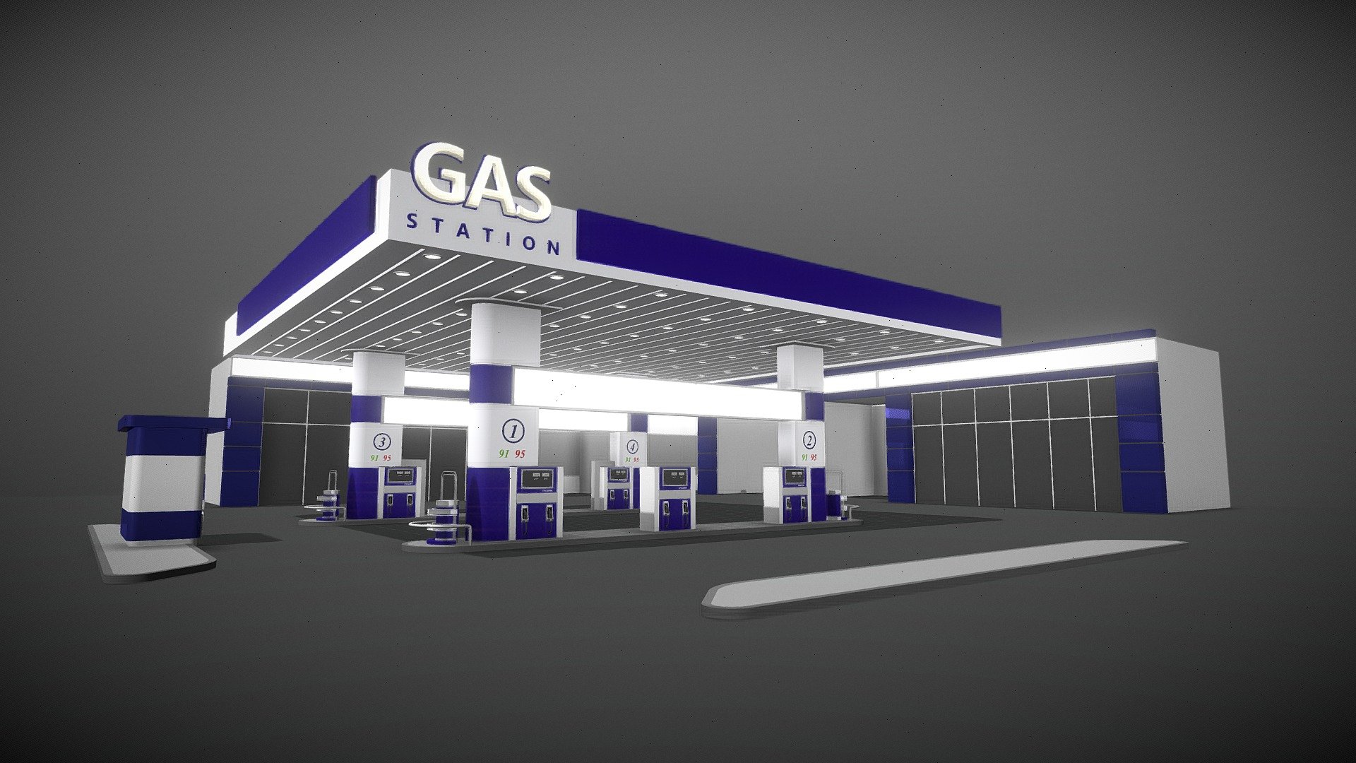Gas_station_5 - Download Free 3D model by sherif shawky (@shawky ...