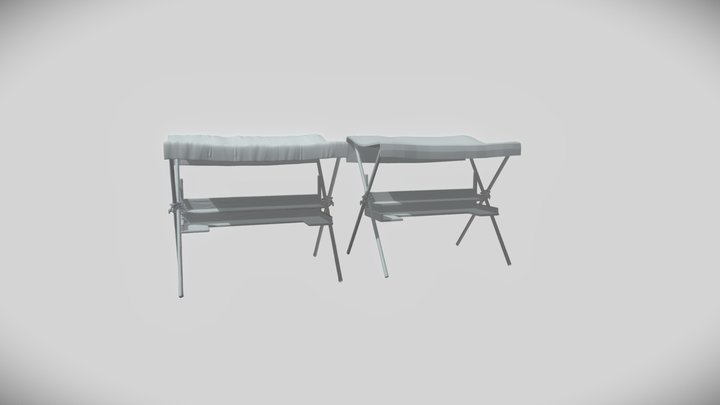 Booth: High and low poly model 3D Model