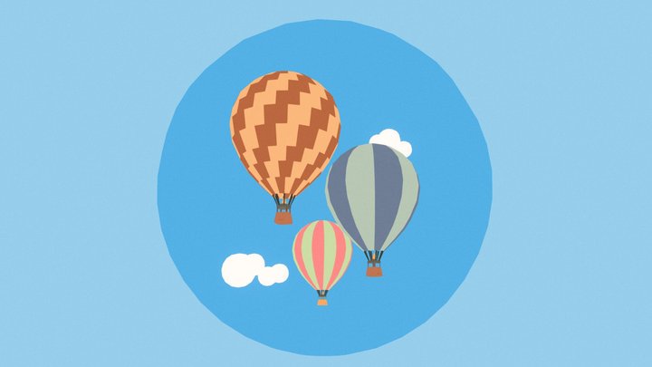Hot Air Balloons 3D Model