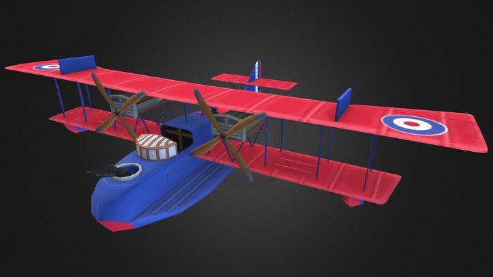 Stylized Felixstowe plane 3D Model