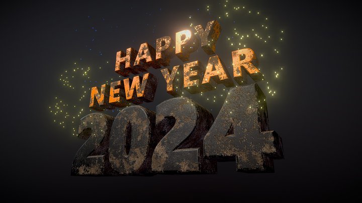 Happy New Year 2024 3D Model