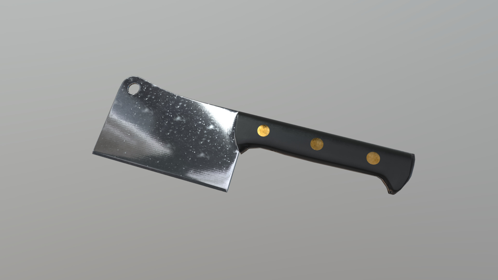 3D model Cleaver - This is a 3D model of the Cleaver. The 3D model is about a knife with a black handle.