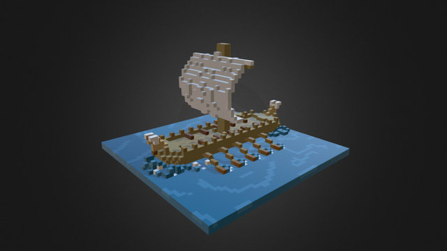 Boat Voxel 3D Model