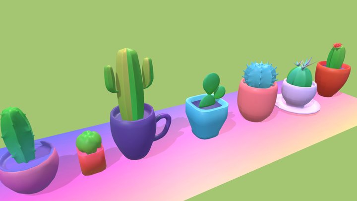 cactus collection 3D Model