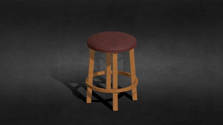 terribly modelled and unwrapped bar stool 3D Model