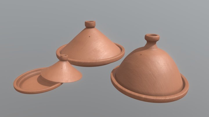 Moroccan Tagine Pots 3D Model