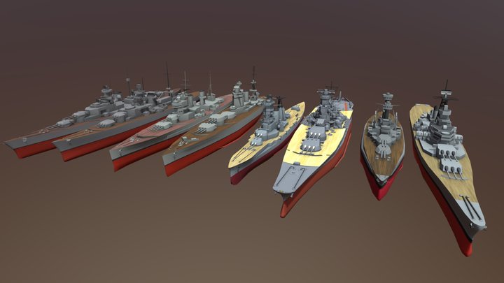 Low Poly Fleet 3D Model