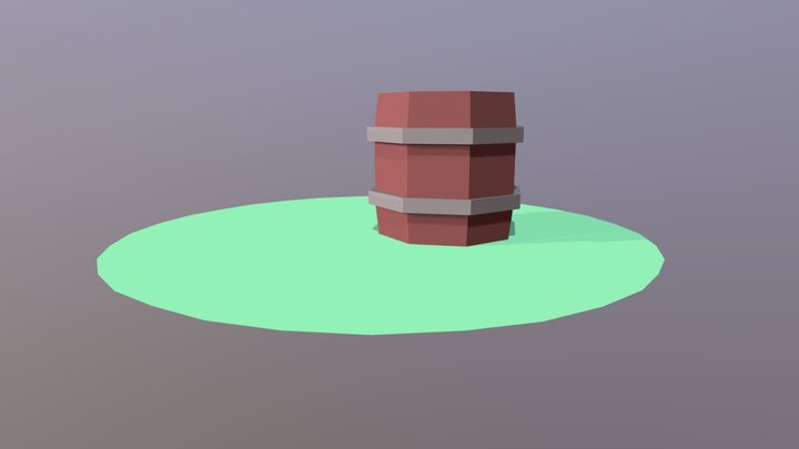 Toon Barrel 3D Model