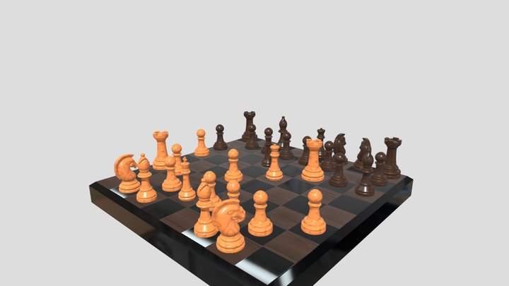 Chess Board 3D Model