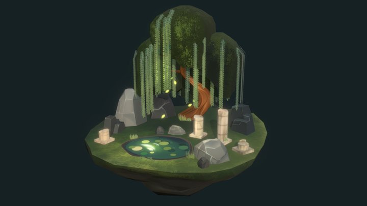 Meditation Nature Scene 3D Model