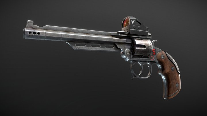 Equalizer - Sci-fi western revolver concept 3D Model