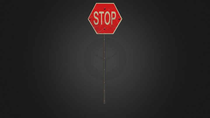 London Stop Sign 3D Model
