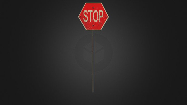 London Stop Sign 3D Model