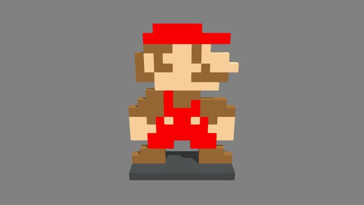 Mario Voxel 3D Model