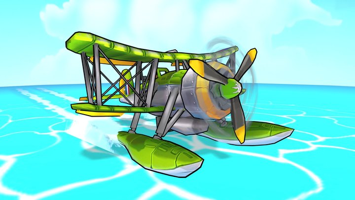 DAE Flying Circus | Stylized Float Plane 3D Model