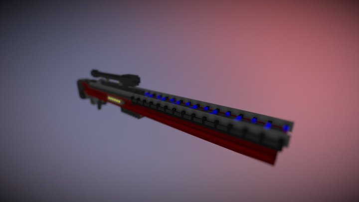 Voxel Gauss Rifle 3D Model