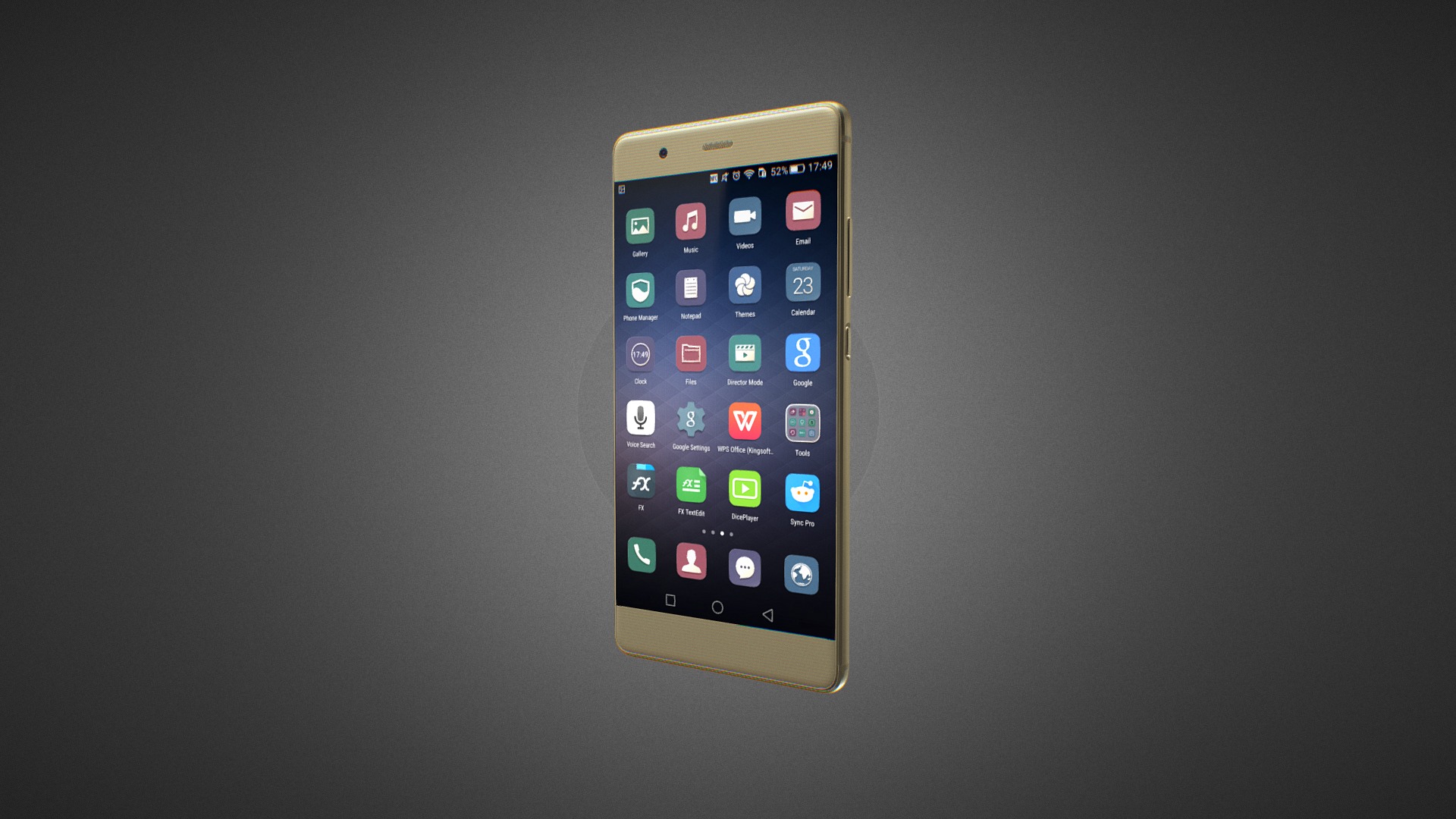 3D model Huawei P9 for Element 3D - This is a 3D model of the Huawei P9 for Element 3D. The 3D model is about a cell phone on a table.
