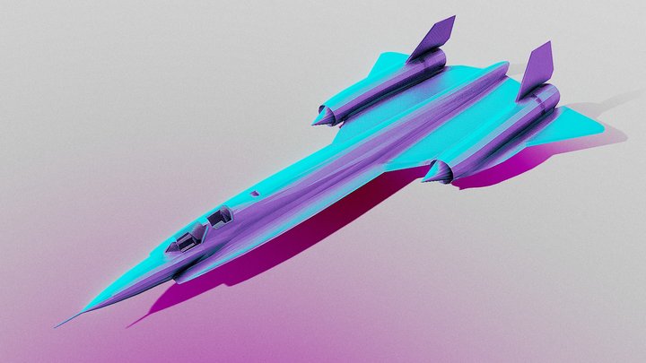 Lockheed YF-12 Stylized Jet Plane 3D Model