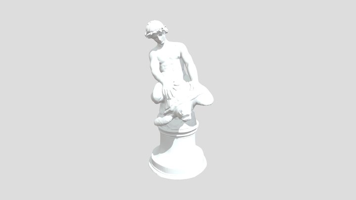 Boy and Turtle Fountain 3D Model