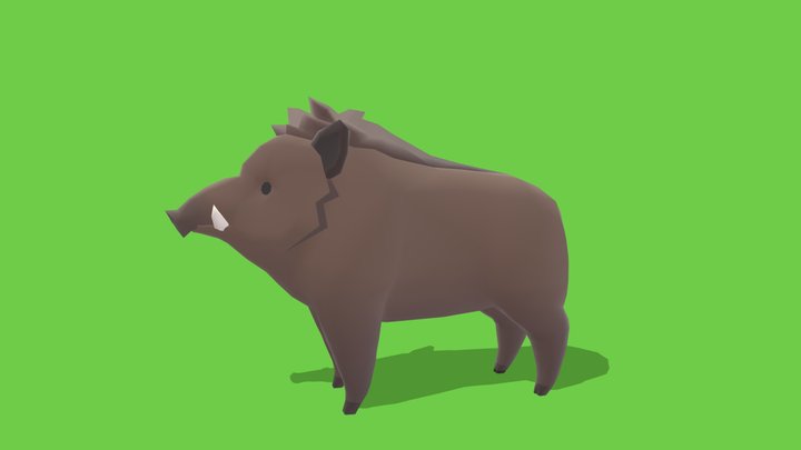 Boar - Animated Low Poly