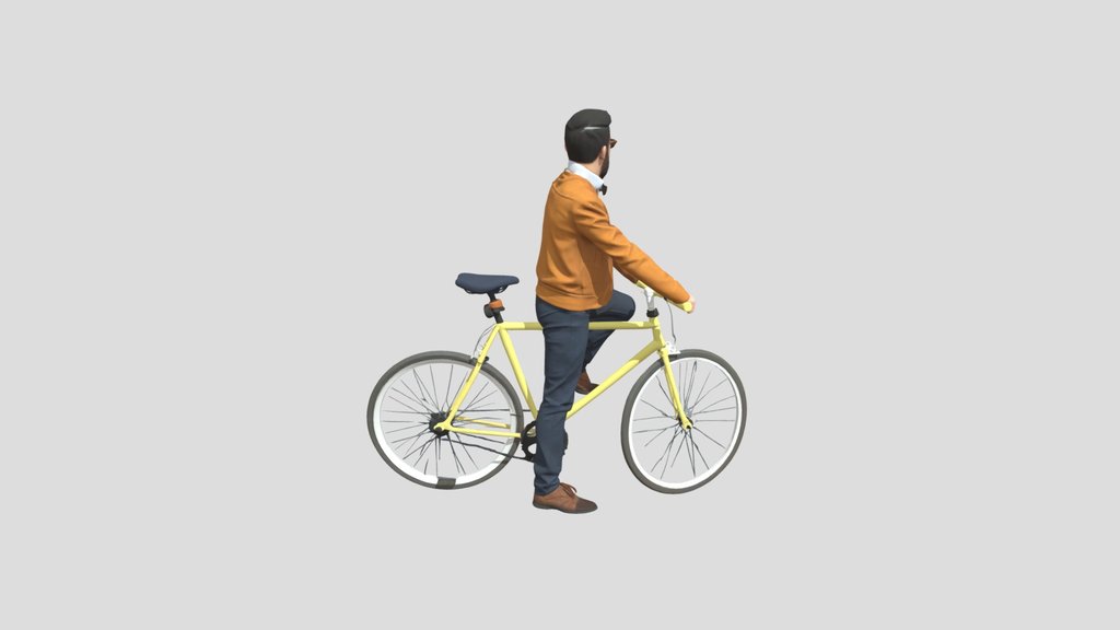 Yellow+bicycle+3d+model