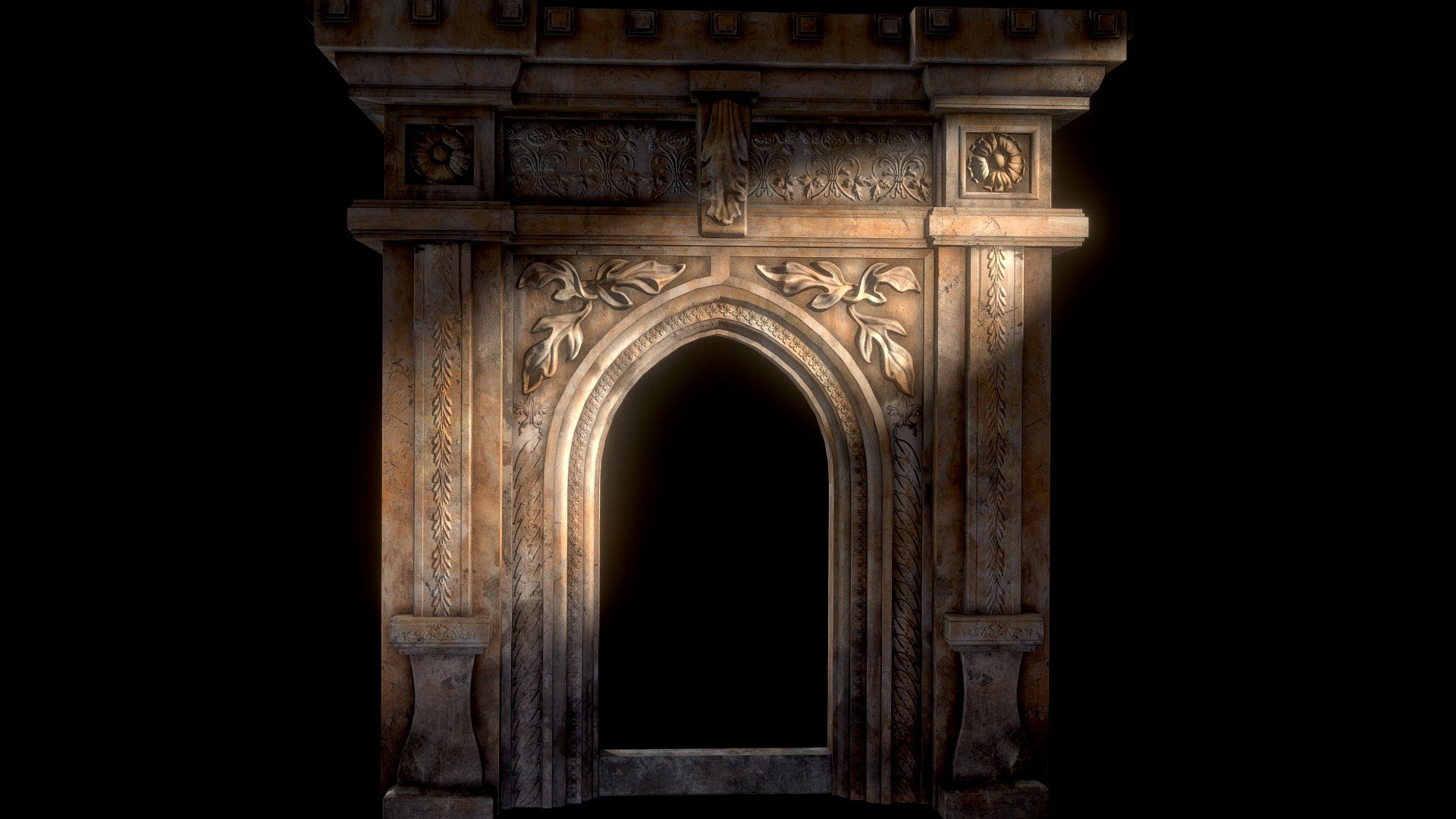 Gothic Stone Arch Low Poly Game Ready 3d Model By Gilded 8 Gilded8 0ede334 Sketchfab
