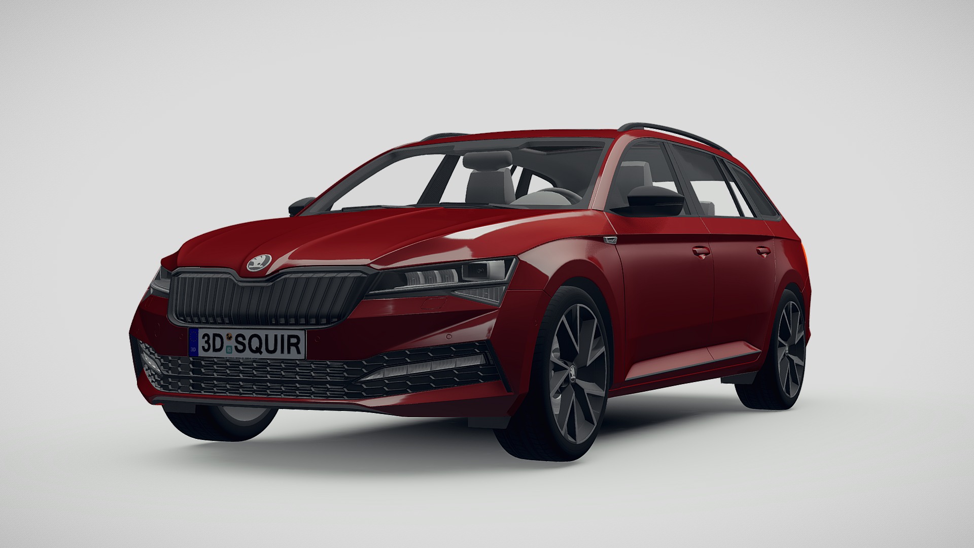 3D model Skoda Superb Combi 2020 - This is a 3D model of the Skoda Superb Combi 2020. The 3D model is about a red car with a white background.