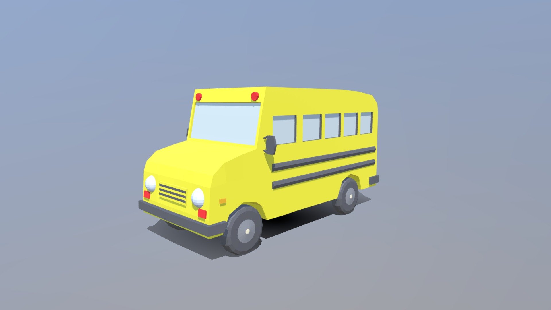 Low Poly Cartoon SchoolBuss