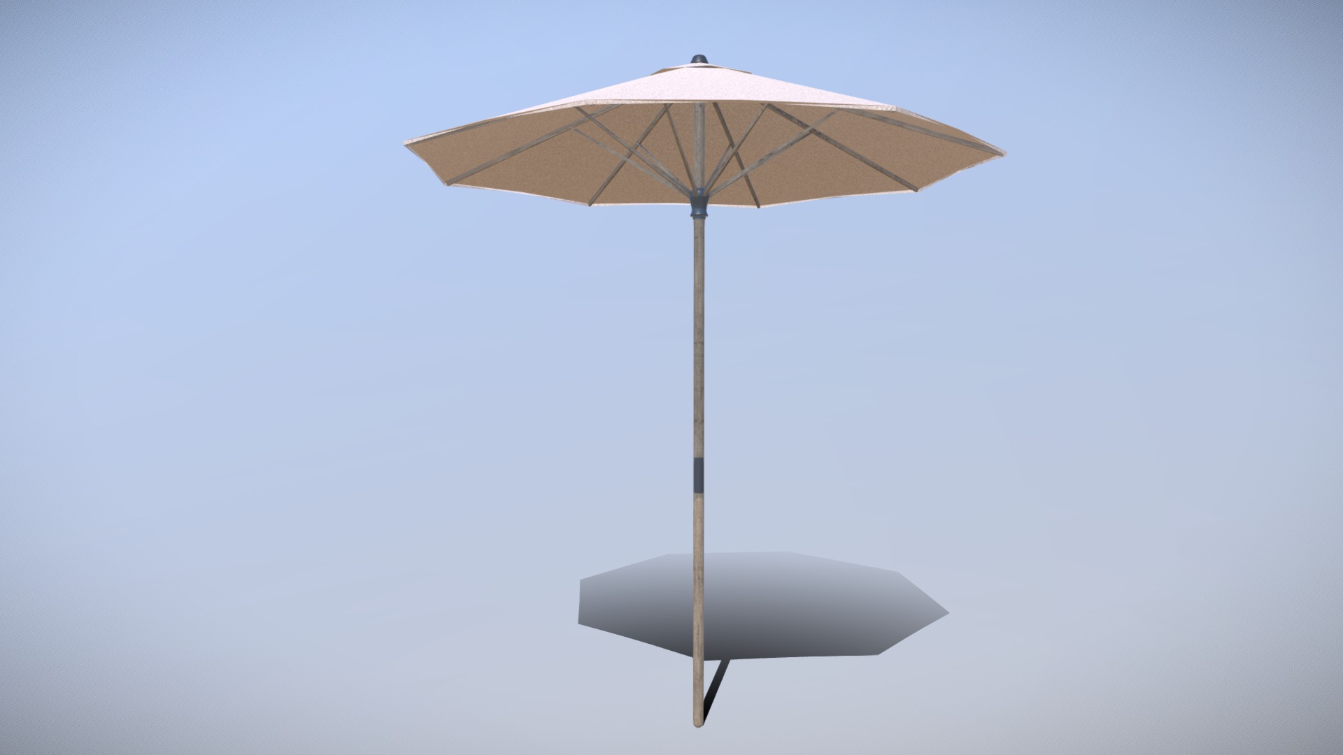 3D model Langholmen Ikea Outdoor Umbrella Low Poly VR AR - This is a 3D model of the Langholmen Ikea Outdoor Umbrella Low Poly VR AR. The 3D model is about a white and black umbrella.