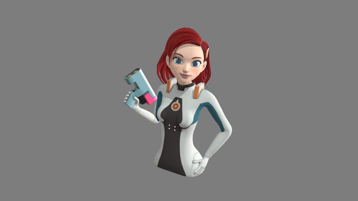 Space Girl Pose 3D Model
