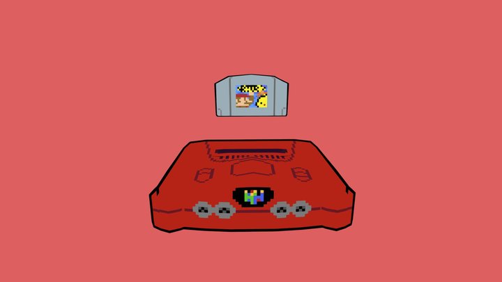 Low Poly Pixel Nintendo 64 3D Model