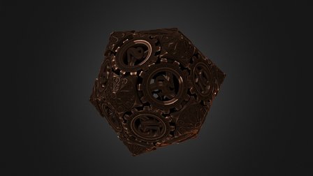 D20 Bronze 3D Model