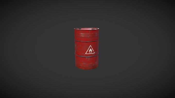 Simple Oil Barrel 3D Model