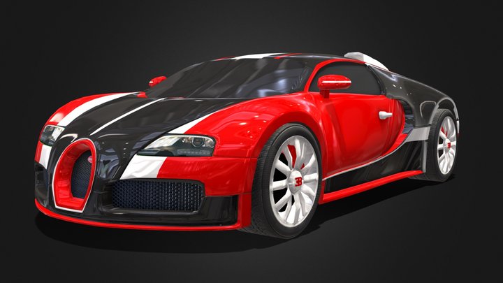 Bugatti Veyron 16.4 Super Sport - Lowpoly 3D Model