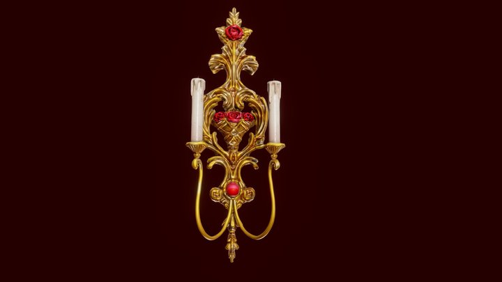 Baroque Wall Sconce 3D Model