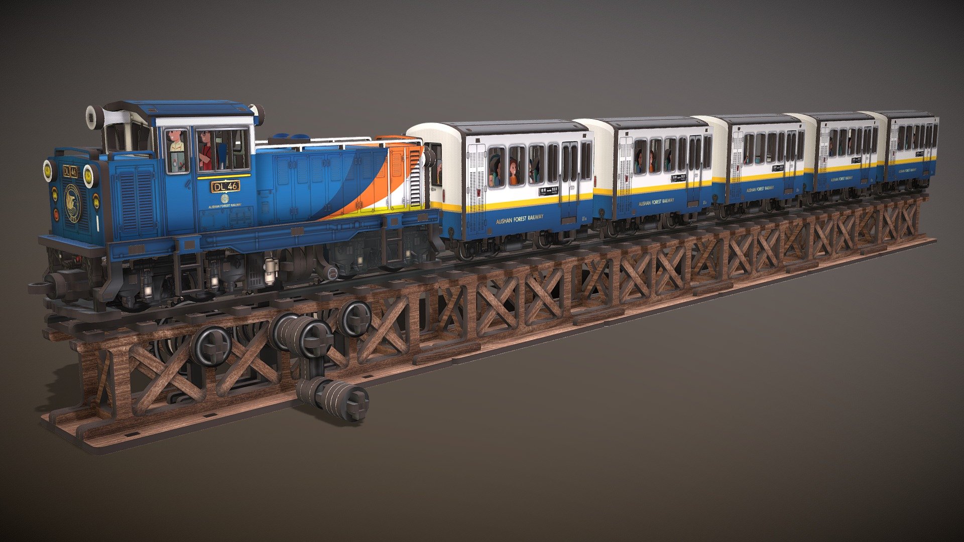 [SC-009] DL-46 with Xu-Yue Express Passenger Car - 3D model by Fuumas ...