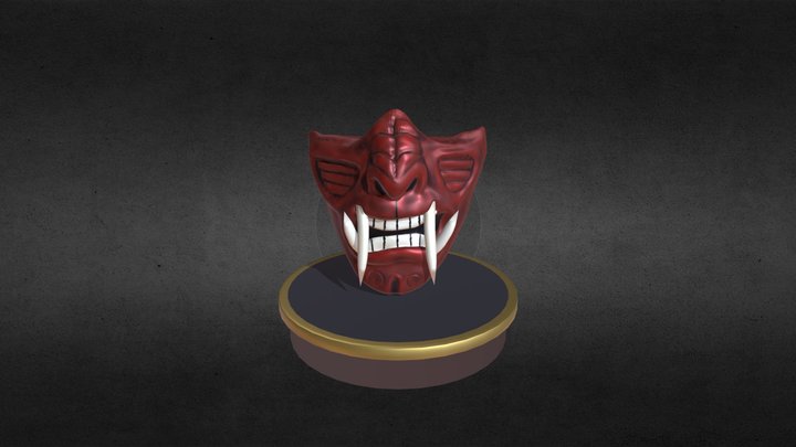 Oni Mask Turntable 3D Model