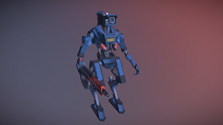 Police robot (animated) 3D Model
