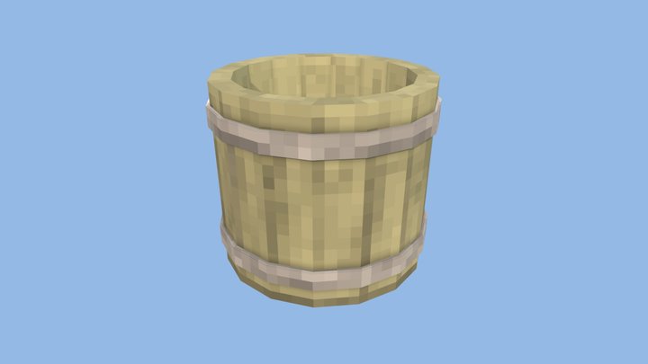 Minecraft Wood Bucket 3D Model