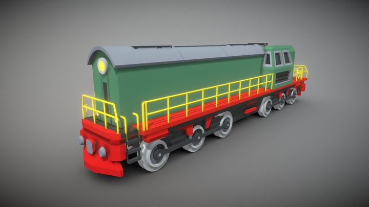 Train | Locomotive, Low-poly locomotive 3D Model