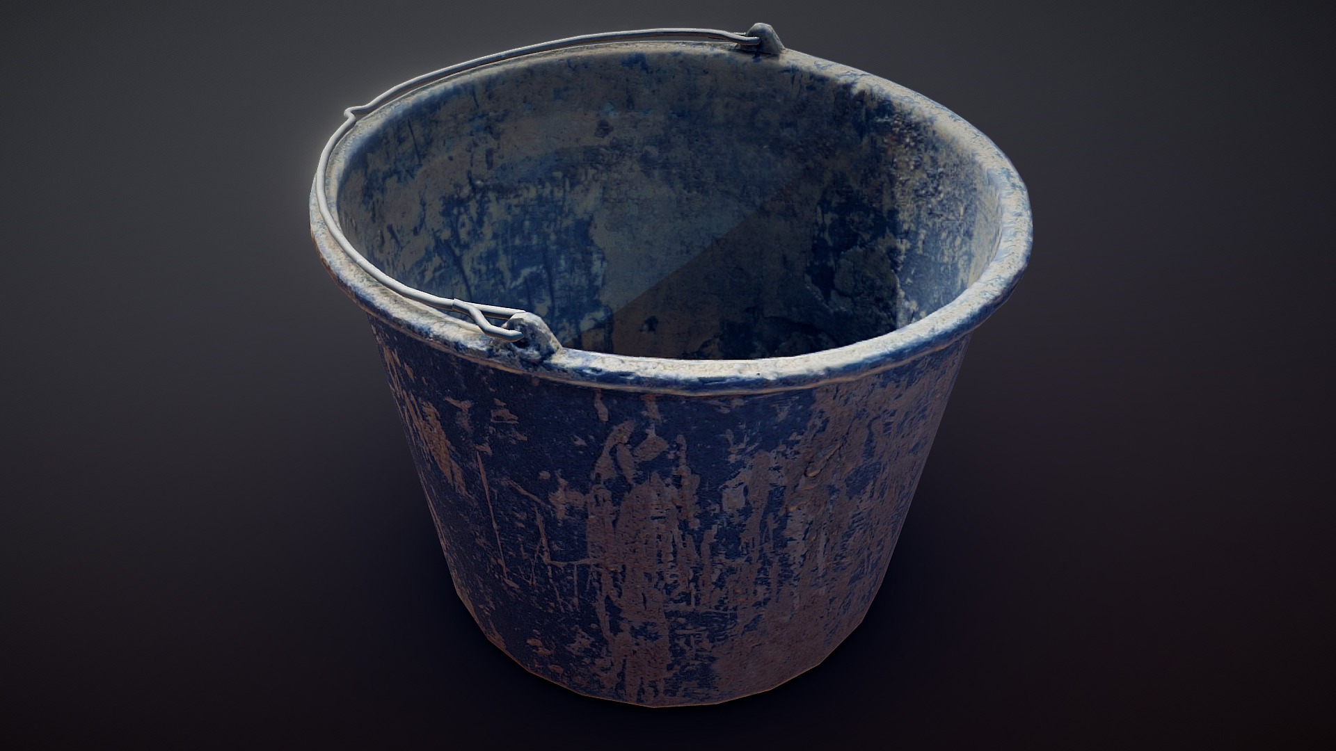 3D model Bucket 02 - This is a 3D model of the Bucket 02. The 3D model is about a blue bowl with a handle.