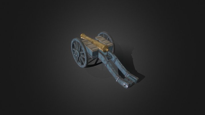 6lb Cannon - 18th Century 3D Model
