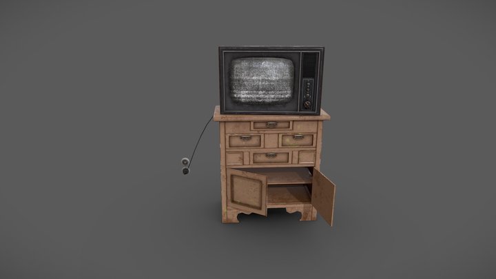 Worn out TV table 3D Model
