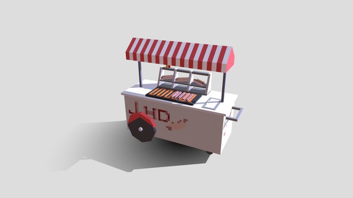 Hotdog foodcart 3D Model