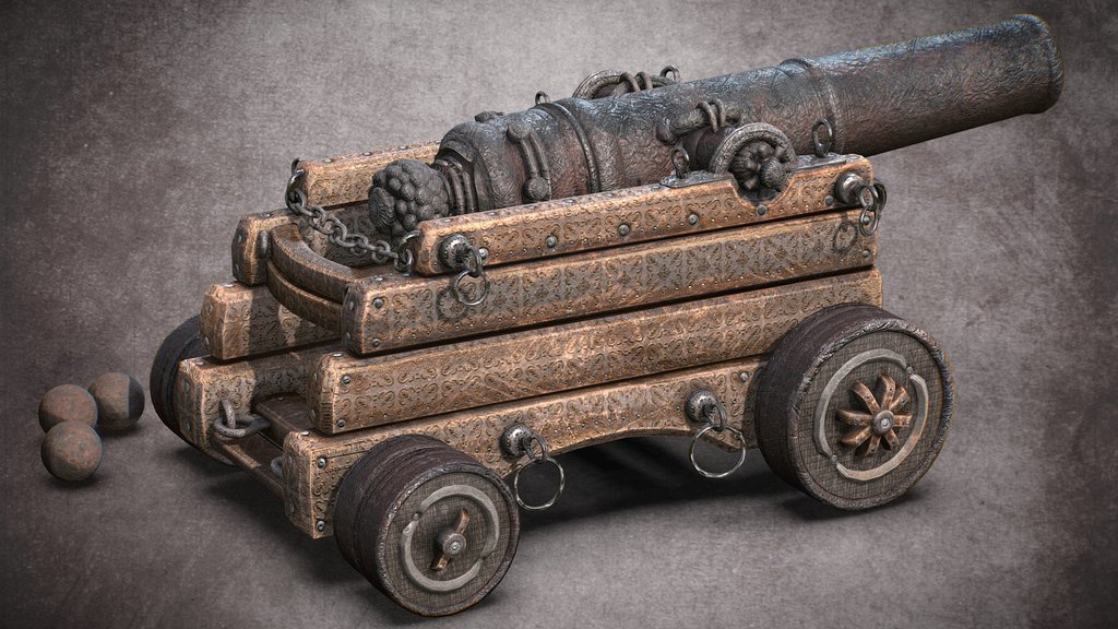 Great medieval defense cannon (2)