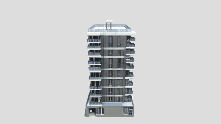 Modern Apartment Building 3d Model 3D Model