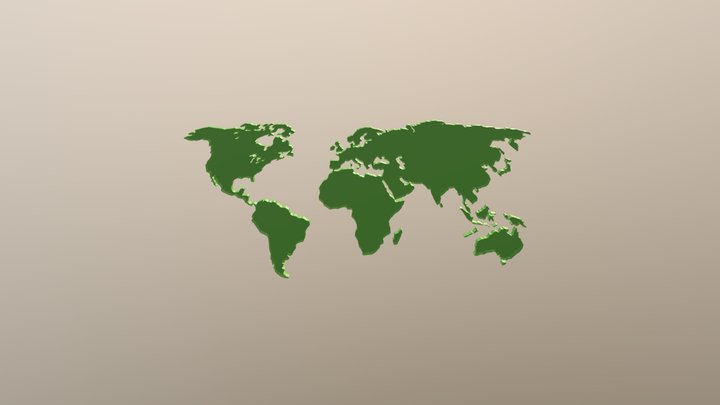World Map Static 3D Model