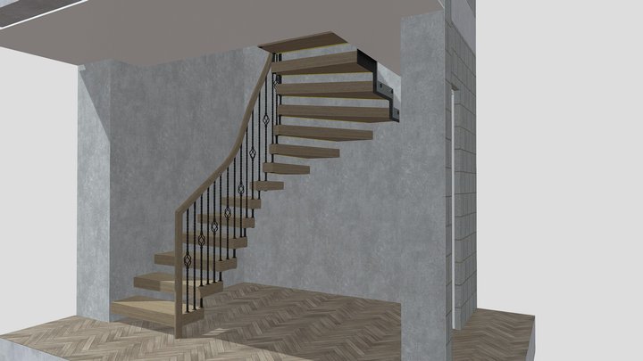Cantilevered Staircase 3D Model