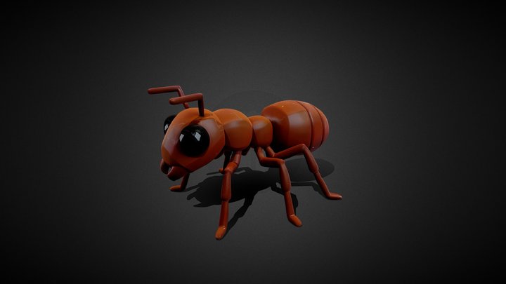 A stylized ant figure 3D Model